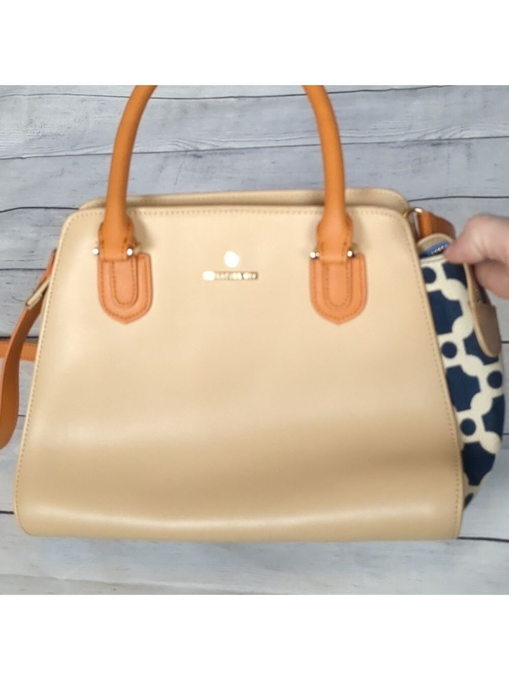 Spartina 449 daufuskie island natural linen and leather handbag